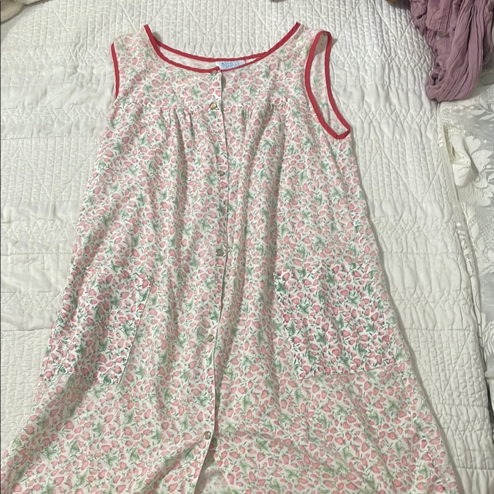 Strawberry Button-Down Night Dress